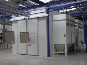 Powder coating booth